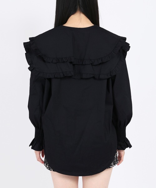 WC（ダブル シー）の「ダブルフリルブラウス（シャツ/ブラウス・レディース・ホワイト/ブラック・FREE）」の4枚目の写真