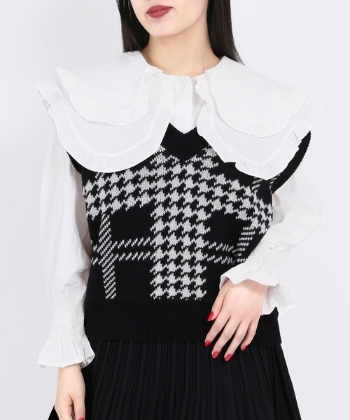 WC（ダブル シー）の「ダブルフリルブラウス（シャツ/ブラウス・レディース・ホワイト/ブラック・FREE）」の6枚目の写真