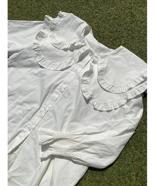 WC（ダブル シー）の「ダブルフリルブラウス（シャツ/ブラウス・レディース・ホワイト/ブラック・FREE）」の3枚目の写真