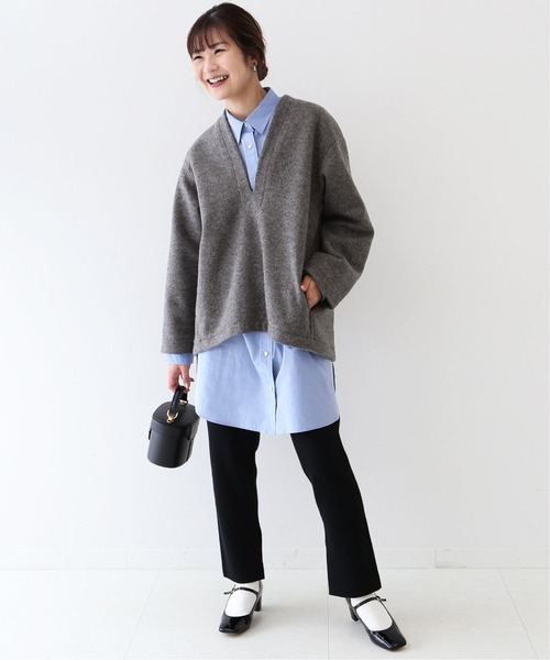 SLOBE IENA（スローブイエナ）の「ニードルカットニュアンスネックプルオーバー【手洗い可能】◆（Tシャツ/カットソー・レディース・グレー系その他/ベージュ・FREE）」の3枚目の写真