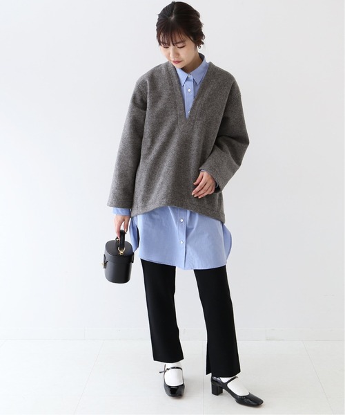 SLOBE IENA（スローブイエナ）の「ニードルカットニュアンスネックプルオーバー【手洗い可能】◆（Tシャツ/カットソー・レディース・グレー系その他/ベージュ・FREE）」の4枚目の写真