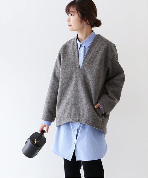 SLOBE IENA（スローブイエナ）の「ニードルカットニュアンスネックプルオーバー【手洗い可能】◆（Tシャツ/カットソー・レディース・グレー系その他/ベージュ・FREE）」の10枚目の写真