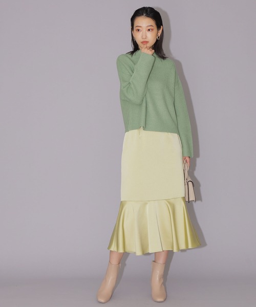 NATURAL BEAUTY BASIC(ナチュラルビューティーベーシック)の「寄せ柄フォルムニット(ニット/セーター・レディース・ベージュ/ラベンダー/ライトグリーン・MEDIUM)」の5枚目の写真