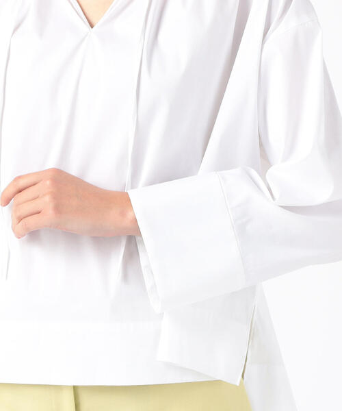 TOMORROWLAND （トゥモローランド）の「ストレッチブロード オープンカラーブラウス（シャツ/ブラウス・レディース・ネイビー/ミント/ホワイト・36）」の14枚目の写真