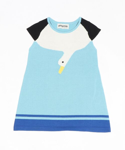 ami amie（アミアミ）の「dress/ワンピース/221027/カモメニットワンピース（ワンピース・キッズ・ブルー/ブラウン・120cm/100cm/90cm/130cm）」の2枚目の写真