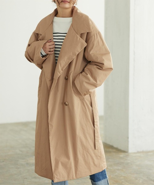 titivate（ティティベイト）の「ﾊﾟﾃﾞｯﾄ中綿ｺｰﾄ（その他アウター・レディース・ブラウン/アイボリー/ベージュ・M/L/S）」の3枚目の写真