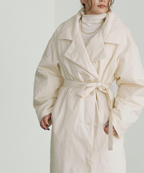 titivate（ティティベイト）の「ﾊﾟﾃﾞｯﾄ中綿ｺｰﾄ（その他アウター・レディース・ブラウン/アイボリー/ベージュ・M/L/S）」の15枚目の写真