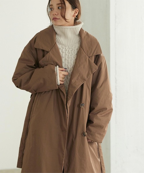 titivate（ティティベイト）の「ﾊﾟﾃﾞｯﾄ中綿ｺｰﾄ（その他アウター・レディース・ブラウン/アイボリー/ベージュ・M/L/S）」の10枚目の写真