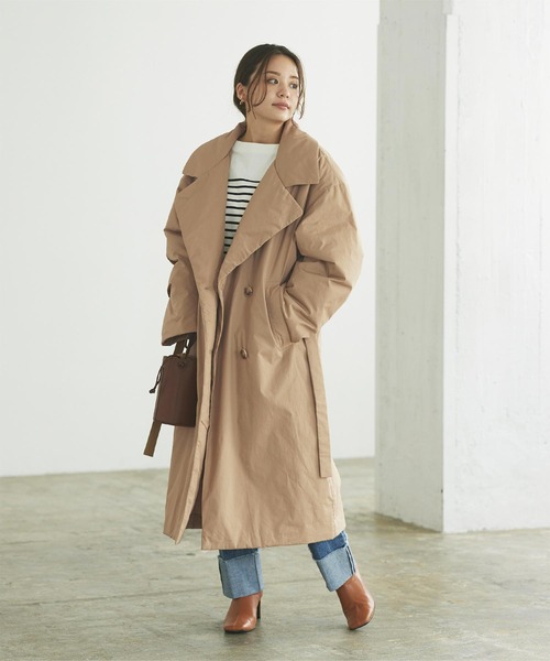 titivate（ティティベイト）の「ﾊﾟﾃﾞｯﾄ中綿ｺｰﾄ（その他アウター・レディース・ブラウン/アイボリー/ベージュ・M/L/S）」の5枚目の写真