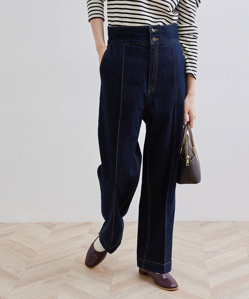ROPE' PICNIC（ロペピクニック）の「ハイウエストデニムパンツ（デニムパンツ・レディース・ネイビー/ブラック・36/38/40）」の2枚目の写真
