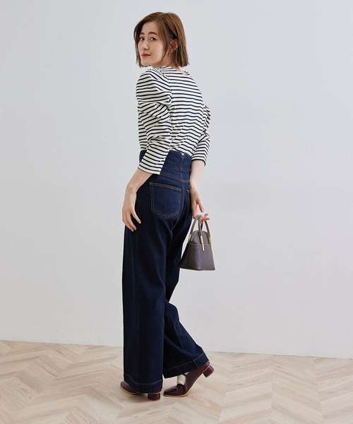ROPE' PICNIC（ロペピクニック）の「ハイウエストデニムパンツ（デニムパンツ・レディース・ネイビー/ブラック・36/38/40）」の14枚目の写真