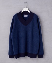 lautreamont BLEUBLANC | <lautreamont BLEUBLANC>配色Vネックニット(ニット/セーター)