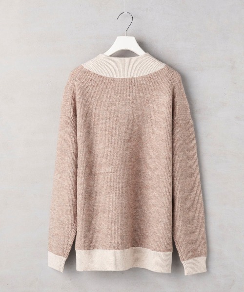 lautreamont BLEUBLANC（ロートレアモンブルーブラン）の「<lautreamont BLEUBLANC>配色Vネックニット（ニット/セーター・レディース・ベージュ/オレンジ/ブルー/ブラック系その他・9号）」の5枚目の写真