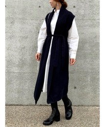 ジレ＆シャツワンピースセット