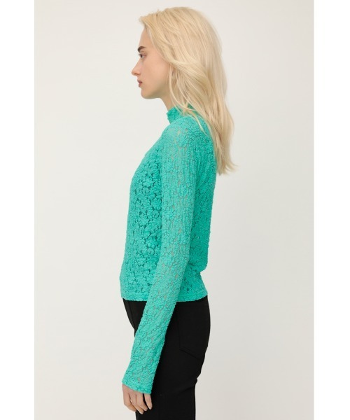 SLY(スライ)の「STAND NECK LACE TOPS スタンドネックレース トップス(Tシャツ/カットソー・レディース・ミント/アイボリー・FREE)」の11枚目の写真