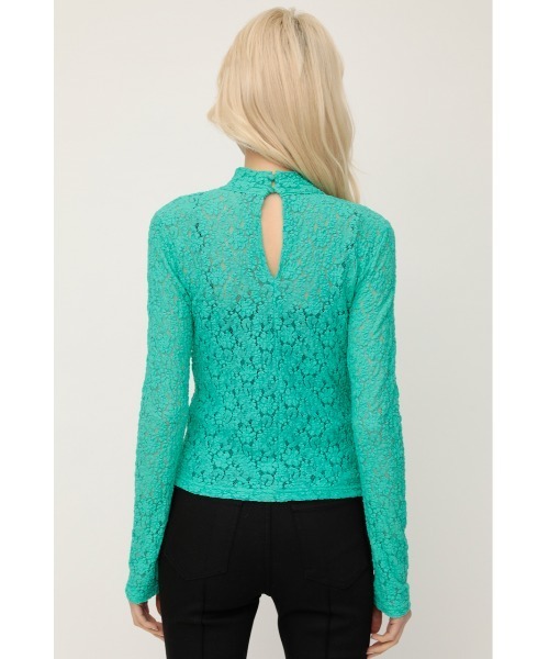 SLY(スライ)の「STAND NECK LACE TOPS スタンドネックレース トップス(Tシャツ/カットソー・レディース・ミント/アイボリー・FREE)」の12枚目の写真