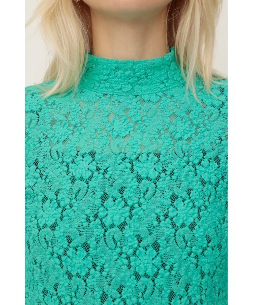 SLY(スライ)の「STAND NECK LACE TOPS スタンドネックレース トップス(Tシャツ/カットソー・レディース・ミント/アイボリー・FREE)」の13枚目の写真