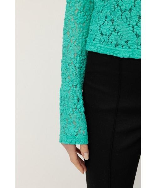 SLY(スライ)の「STAND NECK LACE TOPS スタンドネックレース トップス(Tシャツ/カットソー・レディース・ミント/アイボリー・FREE)」の16枚目の写真