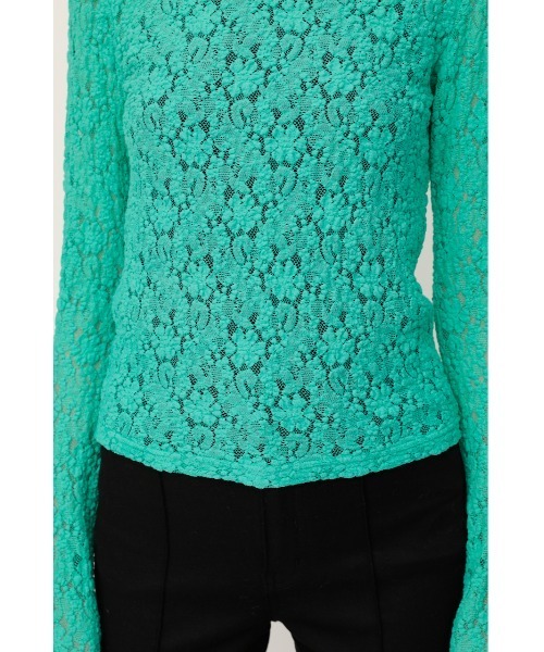 SLY(スライ)の「STAND NECK LACE TOPS スタンドネックレース トップス(Tシャツ/カットソー・レディース・ミント/アイボリー・FREE)」の17枚目の写真