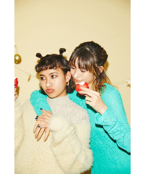 SLY(スライ)の「STAND NECK LACE TOPS スタンドネックレース トップス(Tシャツ/カットソー・レディース・ミント/アイボリー・FREE)」の19枚目の写真