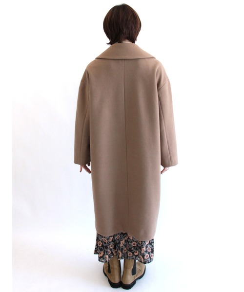 Lugnoncure（ルノンキュール）の「フェイクウールロングコート（その他アウター・レディース・ネイビー/ブルー/モカ・ﾌﾘ-）」の8枚目の写真