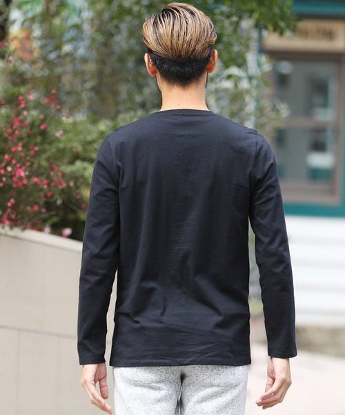 roshell（ロシェル）の「綿100% 吸湿発熱加工 クルーネックロンT ヒート インナー カットソー（Tシャツ/カットソー・メンズ・ホワイト/ブラック/グレイッシュベージュ・MEDIUM/LARGE/X-LARGE）」の16枚目の写真