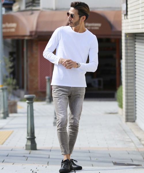 roshell（ロシェル）の「綿100% 吸湿発熱加工 クルーネックロンT ヒート インナー カットソー（Tシャツ/カットソー・メンズ・ホワイト/ブラック/グレイッシュベージュ・MEDIUM/LARGE/X-LARGE）」の13枚目の写真