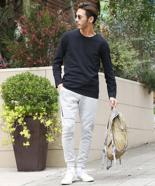 roshell（ロシェル）の「綿100% 吸湿発熱加工 クルーネックロンT ヒート インナー カットソー（Tシャツ/カットソー・メンズ・ホワイト/ブラック/グレイッシュベージュ・MEDIUM/LARGE/X-LARGE）」の5枚目の写真