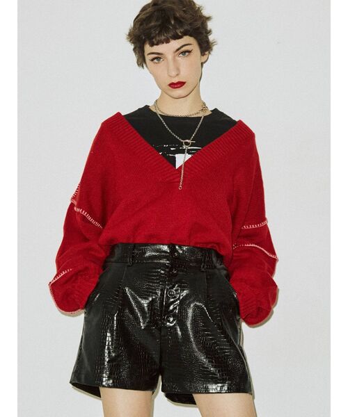 jouetie（ジュエティ）の「パターンキュロットパンツ（その他パンツ・レディース・ブラック/アイボリー/ボルドー/その他1・MEDIUM）」の11枚目の写真