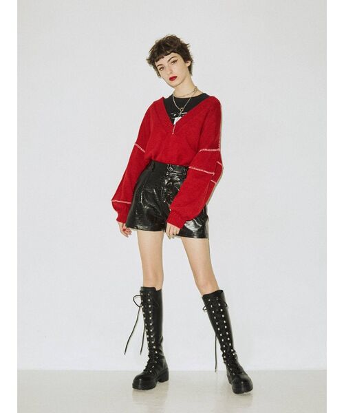 jouetie（ジュエティ）の「パターンキュロットパンツ（その他パンツ・レディース・ブラック/アイボリー/ボルドー/その他1・MEDIUM）」の5枚目の写真