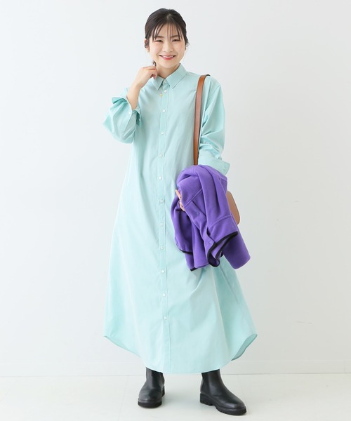 SLOBE IENA(スローブイエナ)の「コットンブロードシャツワンピース◆(シャツワンピース・レディース・グリーン系その他2/サックスブルー/グレー系その他・FREE)」の12枚目の写真