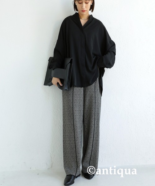 antiqua(アンティカ)の「スキッパーシャツ(シャツ/ブラウス・レディース・ブラック/イエロー/ホワイト系その他/グリーン系その他・FREE)」の5枚目の写真