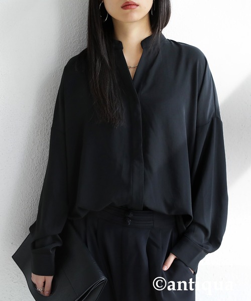 antiqua(アンティカ)の「スキッパーシャツ(シャツ/ブラウス・レディース・ブラック/イエロー/ホワイト系その他/グリーン系その他・FREE)」の22枚目の写真