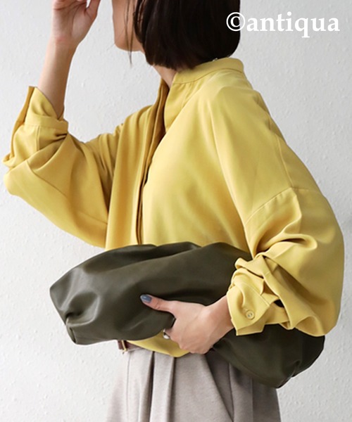 antiqua(アンティカ)の「スキッパーシャツ(シャツ/ブラウス・レディース・ブラック/イエロー/ホワイト系その他/グリーン系その他・FREE)」の19枚目の写真