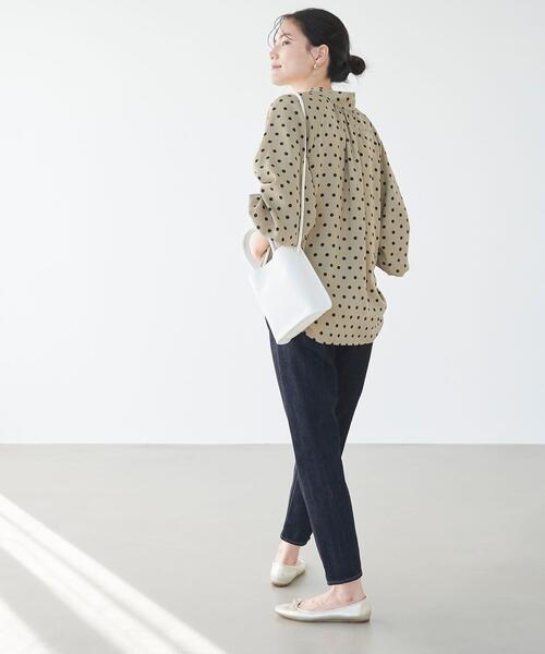green label relaxing（グリーンレーベルリラクシング）の「2WAY ドット ボウタイ ブラウス（シャツ/ブラウス・レディース・ブラック/ベージュ/オフホワイト・FREE）」の5枚目の写真