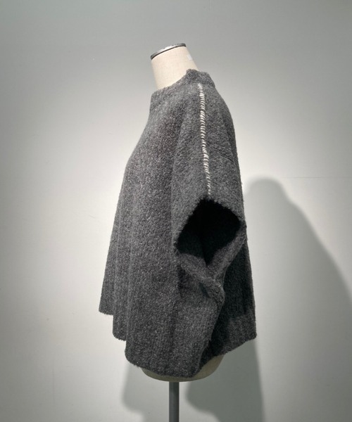 PUAL CE CIN（ピュアルセシン）の「ブランケット刺繍ニットベスト（ベスト・レディース・ベージュ/グレー・FREE）」の5枚目の写真