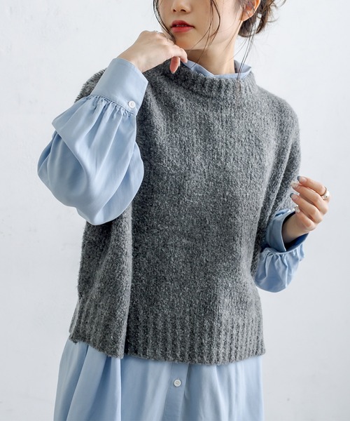 PUAL CE CIN（ピュアルセシン）の「ブランケット刺繍ニットベスト（ベスト・レディース・ベージュ/グレー・FREE）」の16枚目の写真