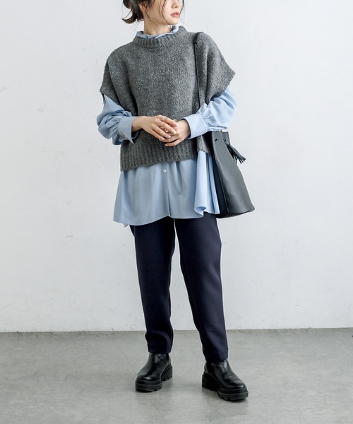 PUAL CE CIN（ピュアルセシン）の「ブランケット刺繍ニットベスト（ベスト・レディース・ベージュ/グレー・FREE）」の20枚目の写真