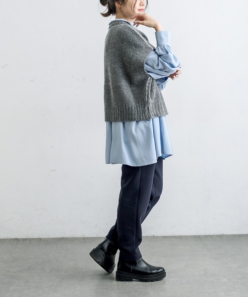 PUAL CE CIN（ピュアルセシン）の「ブランケット刺繍ニットベスト（ベスト・レディース・ベージュ/グレー・FREE）」の21枚目の写真