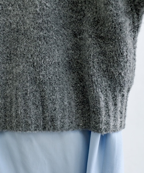 PUAL CE CIN（ピュアルセシン）の「ブランケット刺繍ニットベスト（ベスト・レディース・ベージュ/グレー・FREE）」の8枚目の写真