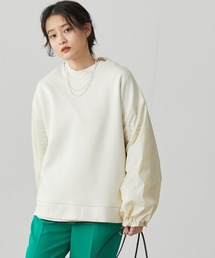 AMERICAN HOLIC | 異素材切り替えドロストポンチプルオーバー(Tシャツ/カットソー)
