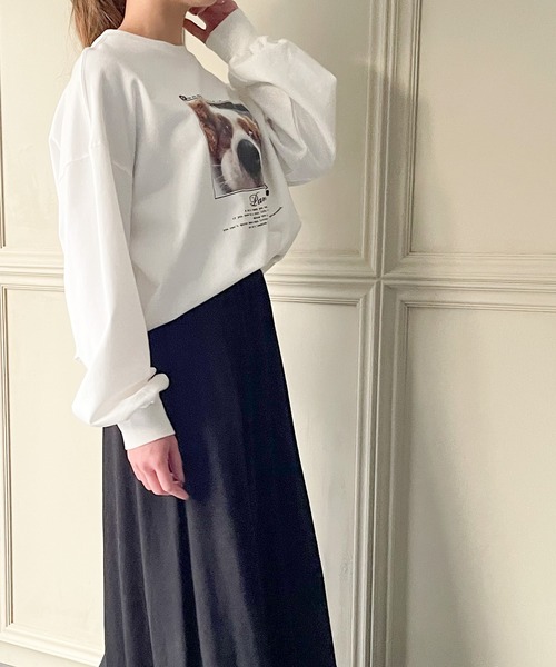 junoah(ジュノア)の「キャバリアプリントトレーナー(犬スウェット)(スウェット・レディース・ブラック/モカ/ホワイト・LARGE/MEDIUM)」の6枚目の写真