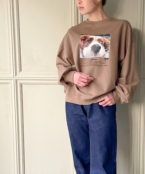 junoah(ジュノア)の「キャバリアプリントトレーナー(犬スウェット)(スウェット・レディース・ブラック/モカ/ホワイト・LARGE/MEDIUM)」の13枚目の写真