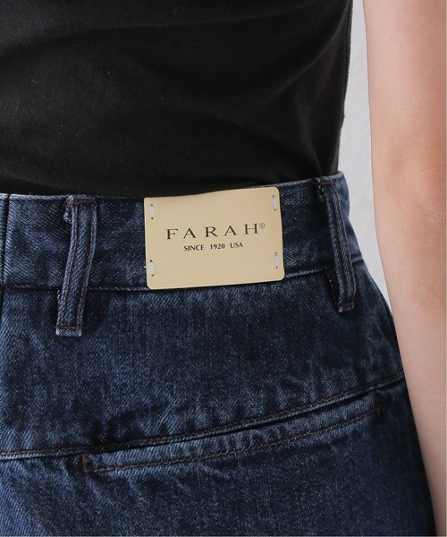 FARAH（ファーラー）の「【FARAH/ファーラー】Two-tuck Wide Tapererd Pants:パンツ（デニムパンツ・レディース・ネイビー/アイボリー・26/28）」の19枚目の写真