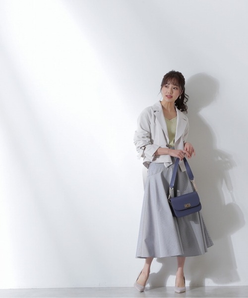 PROPORTION BODY DRESSING（プロポーションボディドレッシング）の「ヨーク切り替えチェックフレアスカート / 1212120208（スカート・レディース・ライトグリーン/ダークグレー/パープル・MEDIUM/SMALL）」の5枚目の写真