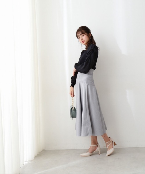 PROPORTION BODY DRESSING（プロポーションボディドレッシング）の「ヨーク切り替えチェックフレアスカート / 1212120208（スカート・レディース・ライトグリーン/ダークグレー/パープル・MEDIUM/SMALL）」の8枚目の写真