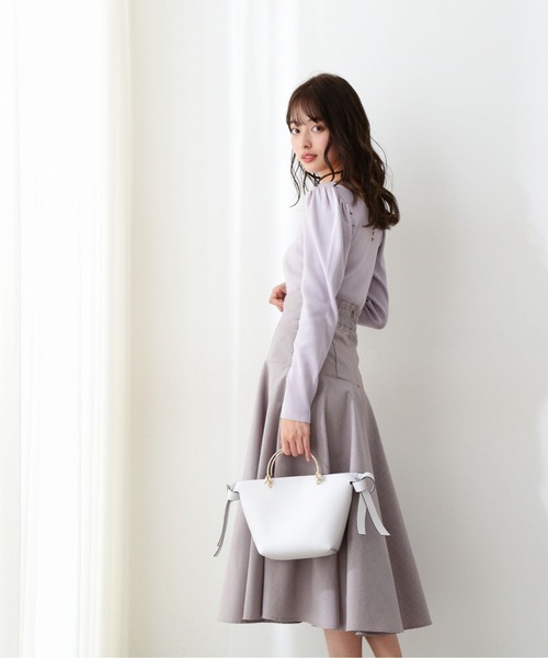 PROPORTION BODY DRESSING（プロポーションボディドレッシング）の「ヨーク切り替えチェックフレアスカート / 1212120208（スカート・レディース・ライトグリーン/ダークグレー/パープル・MEDIUM/SMALL）」の10枚目の写真