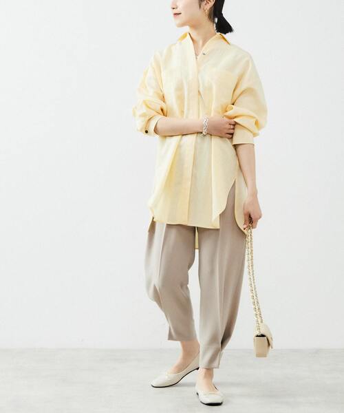 Liesse(リエス)の「フィブリルポプリンゆるシャツ(シャツ/ブラウス・レディース・アイボリー/パープル/イエロー・FREE)」の3枚目の写真