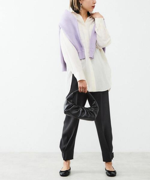 Liesse(リエス)の「フィブリルポプリンゆるシャツ(シャツ/ブラウス・レディース・アイボリー/パープル/イエロー・FREE)」の15枚目の写真