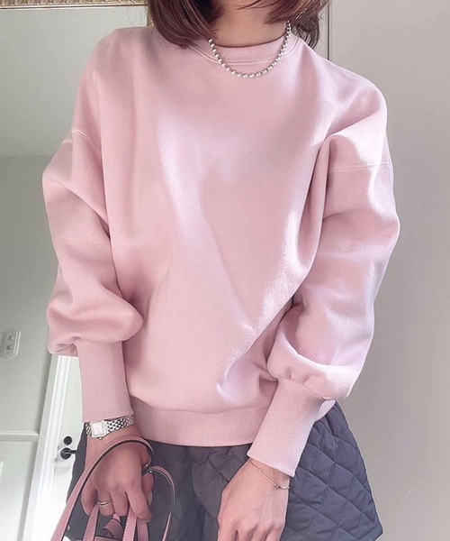 M y u(ミュー)の「PINKスウェット(スウェット・レディース・ライトピンク/チェリーピンク/ピンク系2・FREE)」の2枚目の写真